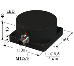 Индуктивный датчик, Sn 25 мм, заподлицо, PNP, замыкающий, NO, -25...+75 °C, 10...30 V DC, разъем/М12/4-конт.