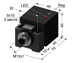 Емкостный датчик, Sn 50 мм, не заподлицо, PNP, замыкающий, NO, -25...+75 °C, 12...30 V DC, разъем/М12/4-конт.
