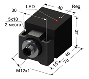 Емкостный датчик, Sn 50 мм, не заподлицо, PNP, замыкающий, NO, -25...+75 °C, 12...30 V DC, разъем/М12/4-конт.