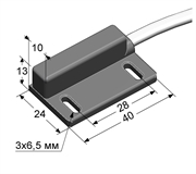 Магниточувствительный датчик, геркон, -25...+75 °C, 5...30 V DC, кабель ПВХ 3,7х5,9 мм/2x0,5/ 2 м.